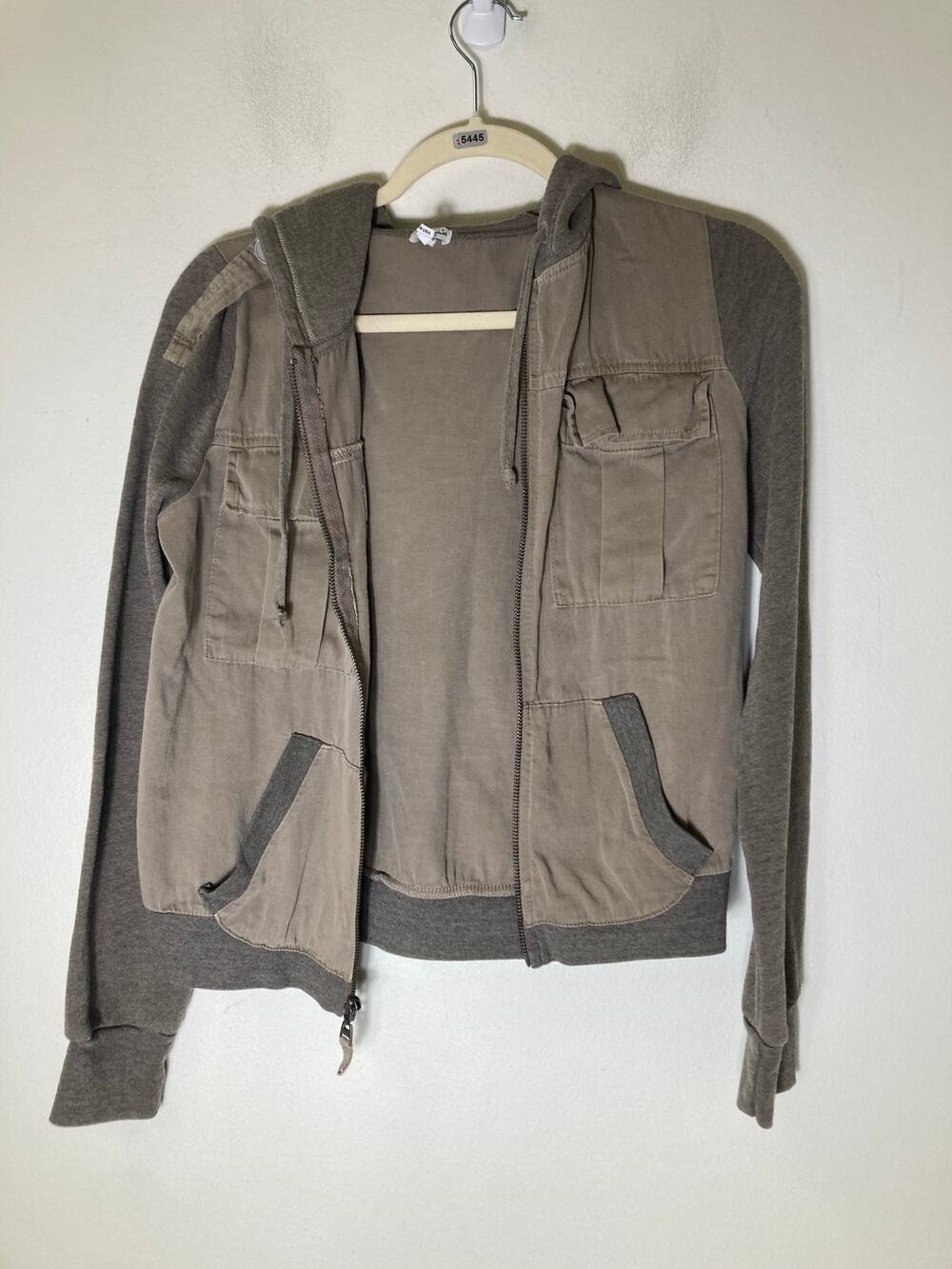 Splendid Green Zip Up Cardigan sz s